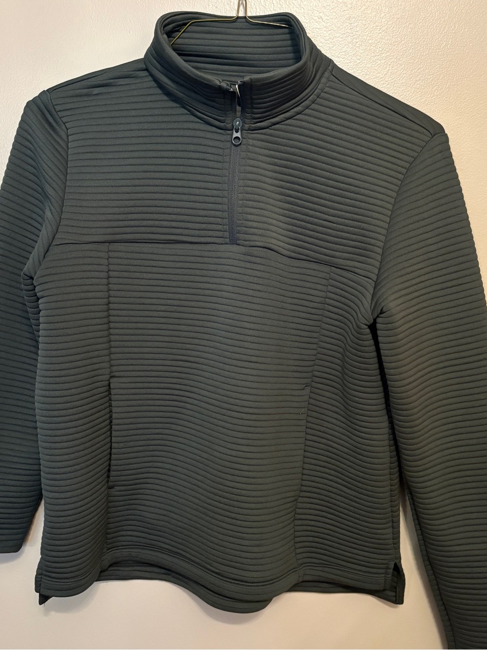 Zella Quilted Half Quarter Zip Pullover - golf - Green